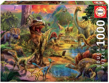 Puzzelwereld legpuzzel educa land van de dinosaurussen 1000 stukjes 17655 f