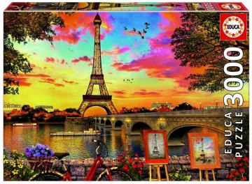 Puzzelwereld legpuzzel educa sunset in paris 3000 stukjes 17675 f
