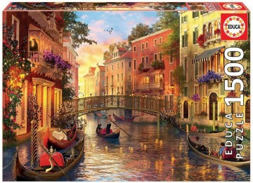 Puzzelwereld legpuzzel educa sunset in venice 1500 stukjes 17124 f 0