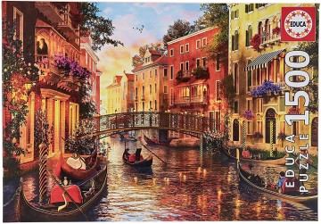 Puzzelwereld legpuzzel educa sunset in venice 1500 stukjes 17124 f
