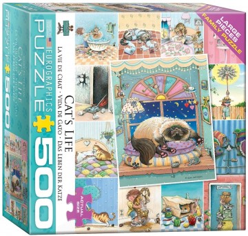 Puzzelwereld legpuzzel eurographic 5366 a cats life 500 xl stukjes d