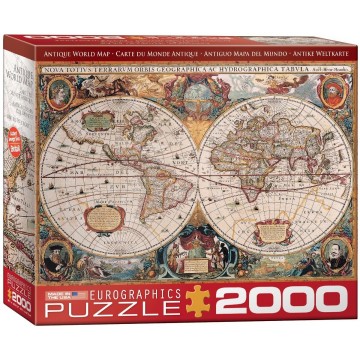 Puzzelwereld legpuzzel eurographics 1997 antique world map 2000 stukjes d