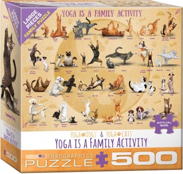 Puzzelwereld legpuzzel eurographics 5354 yoga cats 500xl stukjes l