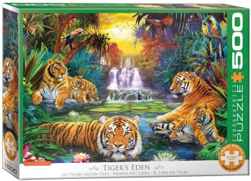 Puzzelwereld legpuzzel eurographics 5457 tigers eden 500 xl stukjes d