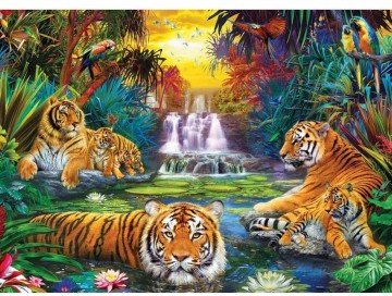 Puzzelwereld legpuzzel eurographics 5457 tigers eden 500 xl stukjes p