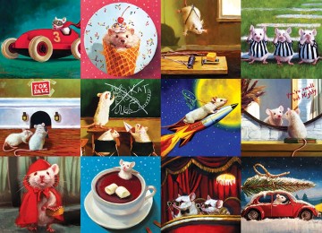 Puzzelwereld legpuzzel eurographics 5695 funny mice 1000 stukjes p