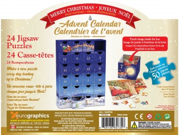 Puzzelwereld legpuzzel eurographics 5735 advent 24x50 50 stukjes a