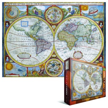 Puzzelwereld legpuzzel eurographics 2006 antieke wereldkaart 1 1000 stukjes PL