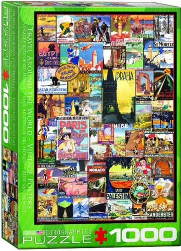 Puzzelwereld legpuzzel eurographics 0755 travel vintage posters 1000 stukjes L