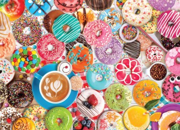 Puzzelwereld legpuzzel eurograpics 5602 donut feestje 1000 stukjes puzzel