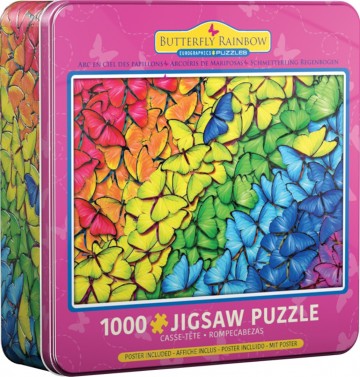 Puzzelwereld legpuzzel eurograpics 5603 vlinder regenbboog  1000 stukjes blik