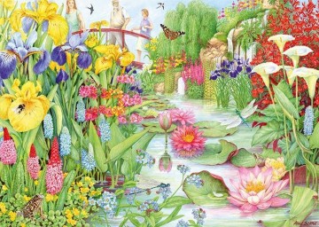 Puzzelwereld legpuzzel falcon de luxe 11282 flower show the water garden 1000 stukjes P