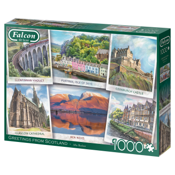 Puzzelwereld legpuzzel falcon de luxe11325 greetings from scotland 1000 stukjes R