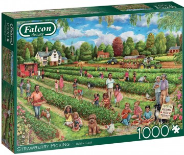 Puzzelwereld legpuzzel falcon de luxe 11340 Strawberry Picking 1000 stukjes L