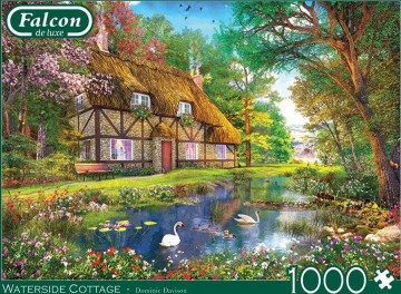 Puzzelwereld legpuzzel falcon de luxe 11350 waterside cottage  1000 stukjes f