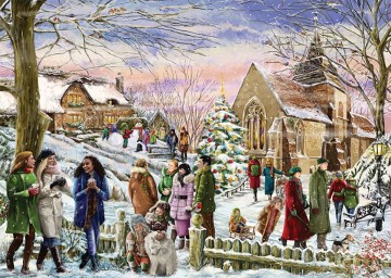 Puzzelwereld legpuzzel falcon de luxe 11352 festive village  1000 stukjes p