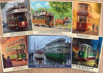 Puzzelwereld legpuzzel falcon de luxe 11367 vintage trams  1000 stukjes p
