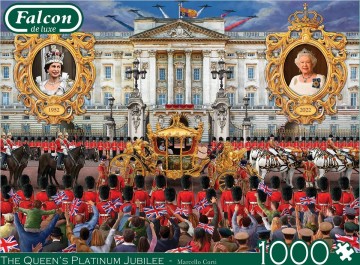 Puzzelwereld legpuzzel falcon de luxe 11371 the queens platinum jubilee  1000 stukjes p