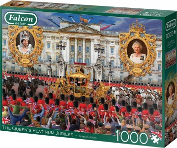 Puzzelwereld legpuzzel falcon de luxe 11371 the queens platinum jubilee  1000 stukjes r