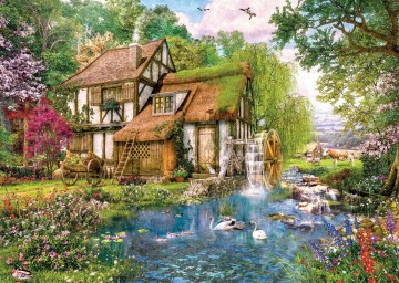 Puzzelwereld legpuzzel falcon de luxe 11373 watermill cottage  1000 stukjes p