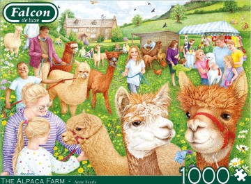 Puzzelwereld legpuzzel falcon de luxe 11374 the alpaca farm  1000 stukjes f