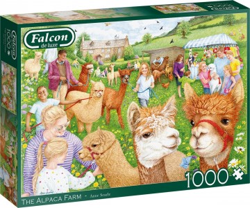Puzzelwereld legpuzzel falcon de luxe 11374 the alpaca farm  1000 stukjes l