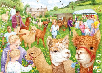 Puzzelwereld legpuzzel falcon de luxe 11374 the alpaca farm  1000 stukjes p