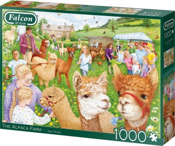 Puzzelwereld legpuzzel falcon de luxe 11374 the alpaca farm  1000 stukjes r
