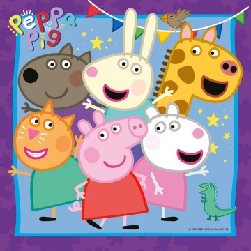 Puzzelwereld legpuzzel familie en vrienden van peppa pig ravensburger 55791 3x49 stukjes p1