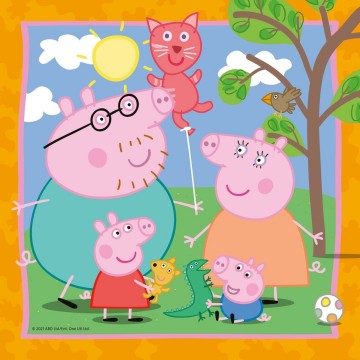 Puzzelwereld legpuzzel familie en vrienden van peppa pig ravensburger 55791 3x49 stukjes p2
