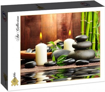 Puzzelwereld legpuzzel grafika 30006 zen kaarsen met stenen 1000 stukjes d