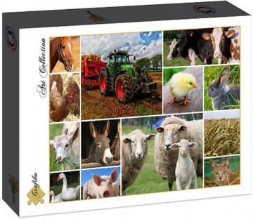 Puzzelwereld legpuzzel grafika 30027 collage boerderijddieren 1500 stukjes d