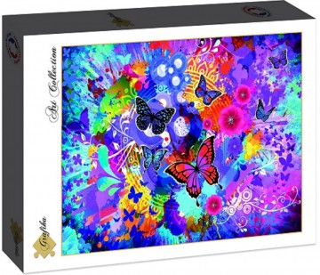 Puzzelwereld legpuzzel grafika 30051 bonte bloemen en vlinders 1500 stukjes d