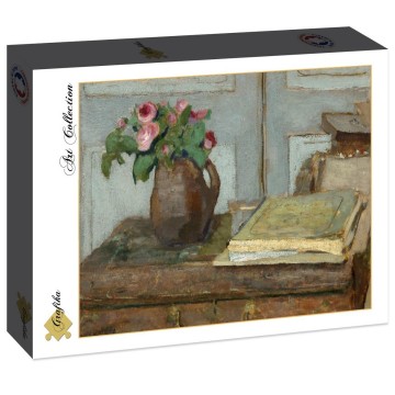 Puzzelwereld legpuzzel grafika 30499  the artists paint box and moss roses 1898 2000 stukjes l