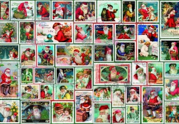 Puzzelwereld legpuzzel grafika 33383 santa stamps 1000 stukjes p