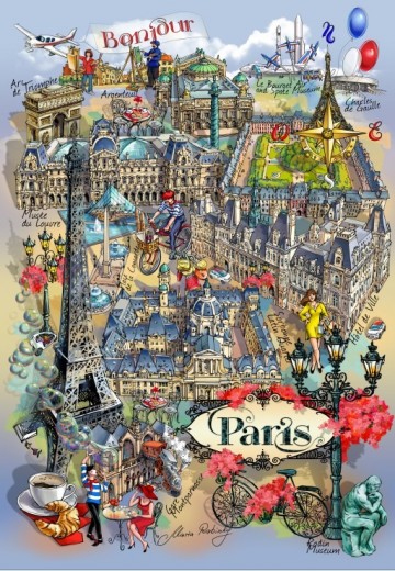 Puzzelwereld legpuzzel grafika 33395 paris collage 1000 stukjes p