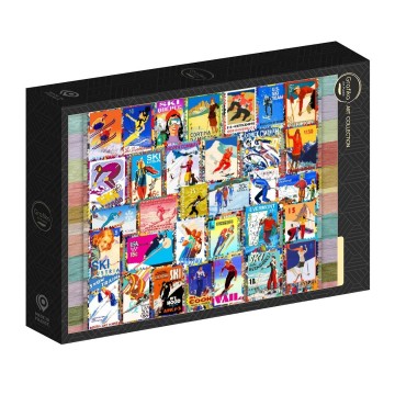 Puzzelwereld legpuzzel grafika 33639 ski stamp posters 1000 stukjes l