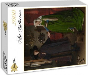 Puzzelwereld legpuzzel grafika 348 portret van giovanni arnolfini en zijn vrouw 2000 stukjes d