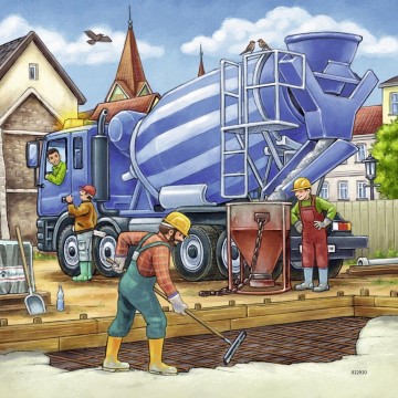 Puzzelwereld legpuzzel grote bouwvoertuigen   ravensburger 92260 3x49 stukjes p2
