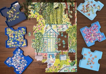 Puzzelwereld legpuzzel jig  puz 80001 set van 6 sorteerbakjes  stukjes d1