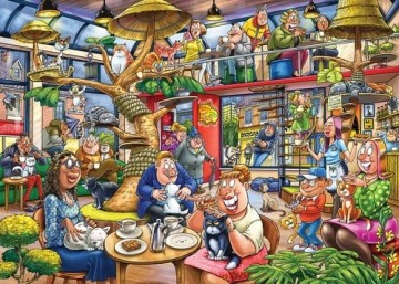 Puzzelwereld legpuzzel jumbo 00506 wasgij mystery 28 kat en muisspel jumbo 1000 stukjes p