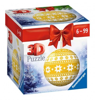 Puzzelwereld legpuzzel ravensburger 112692 kerstbal geel 56 stukjes L