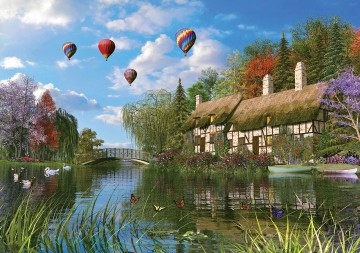 Puzzelwereld legpuzzel ks games 11272 the old river cottage 1000 stukjes P