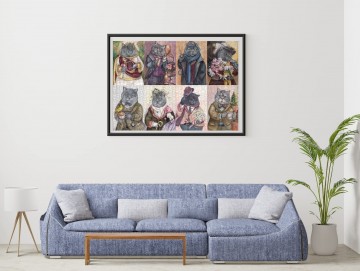 Puzzelwereld legpuzzel nova 41103 ornate cats collage 1000 stukjes s