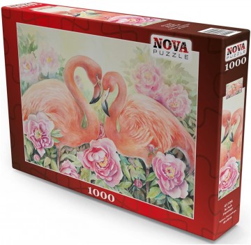 Puzzelwereld legpuzzel nova 41104 flamingo liefde 1000 stukjes r
