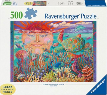 Puzzelwereld legpuzzel ravensburger 10036 sun and sea  500xl stukjes f