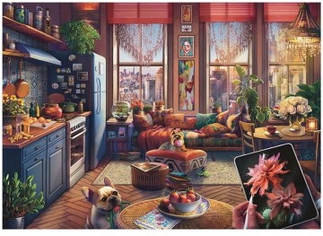 Puzzelwereld legpuzzel ravensburger 10258 cozy boho studio  500 stukjes p