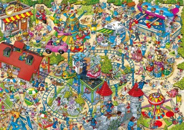 Puzzelwereld legpuzzel ravensburger 11651 holliday resort 4 amusement park  1000 stukjes p