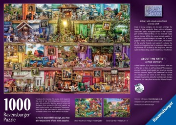 Puzzelwereld legpuzzel ravensburger 12597 the library of dogs  1000 stukjes a