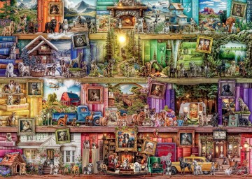 Puzzelwereld legpuzzel ravensburger 12597 the library of dogs  1000 stukjes p